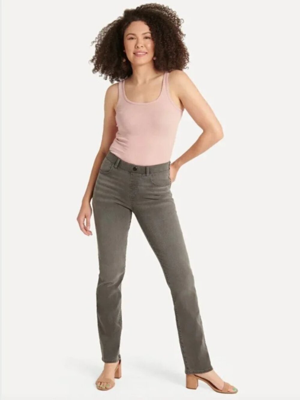 New Betabrand Rinsed Gray Straight 4 Pocket Yoga Denim Jeans Small Short Petite